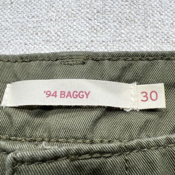 Levi's 94 baggy pants cargo green womens 30x(30 actual 29"" Drawstring - Picture 6 of 9